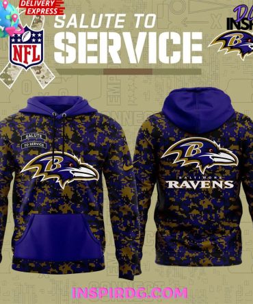 Baltimore Ravens Salute To Service 2024 Camo Hoodie