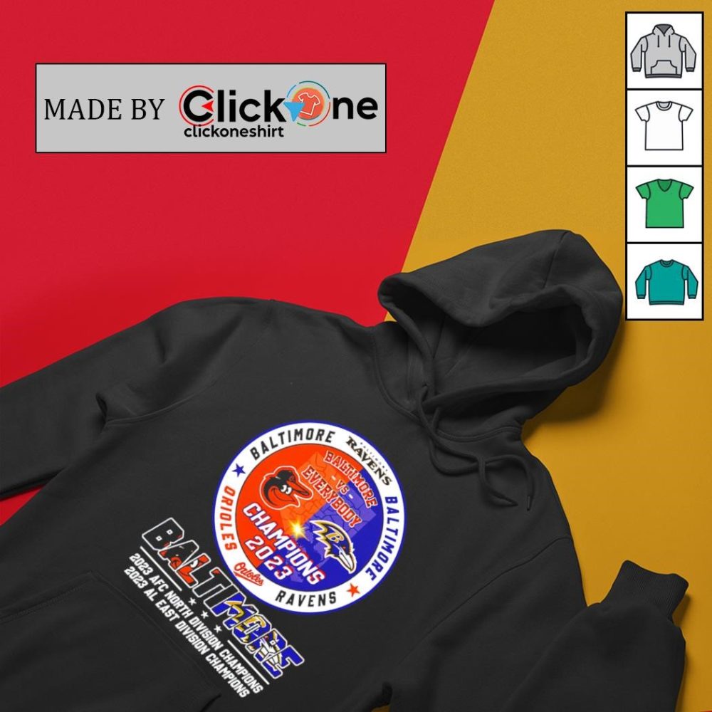 Baltimore Ravens And Baltimore Orioles Afc Champions And Al East Champions Shirt - Image 2