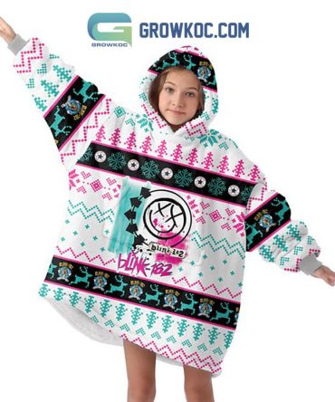 Blink 182 Pop Punk Happy Holiday Christmas Oodie Hoodie Blanket