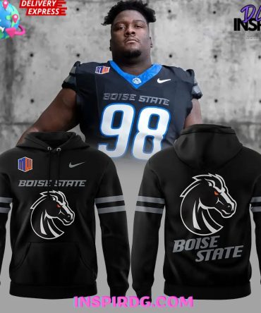 Boise State Broncos Football Dark Mode 2024 Black Hoodie