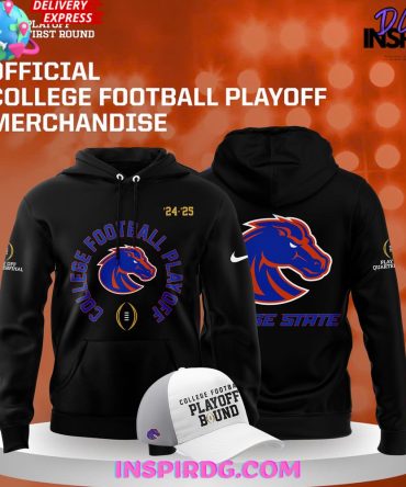 Boise State College Football Playoff 2024-25 Black All Over Print Hoodie, 3D Hoodie