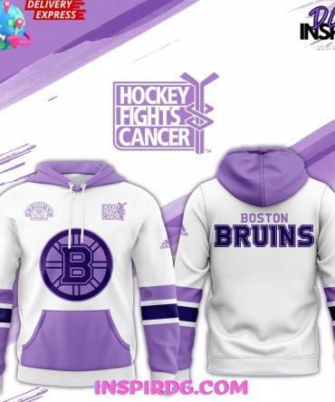 Boston Bruins X Hockey Fights Cancer 2024 White Hoodie