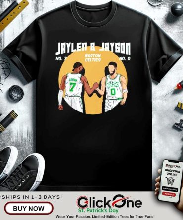 Boston Celtics Jaylen Brown No. 7 And Jayson Tatum No. 0 Shirt