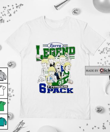 Boston Celtics Larry Bird Legend Caricature 6 Pack Signature Shirt