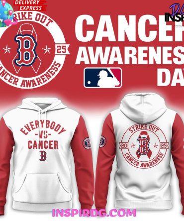 Boston Red Sox Strike Out 2025 Cancer Awareness All Over Print Hoodie
