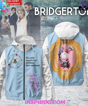 Bridgeton Bee White Windbreaker Outdoor Zipper Hoodie