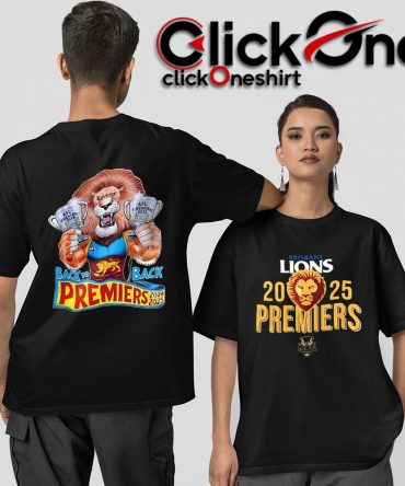 Brisbane Lions Back To Back Afl 2025 Champions Two-Sided T-Shirt