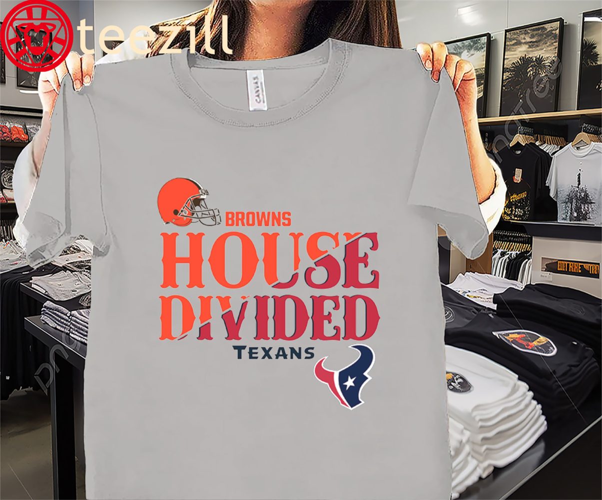 Browns House Divided Cleveland Browns Vs Houston Texans Shirt - Image 2