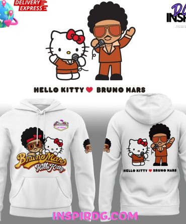 Bruno Mars X Hello Kitty Las Vegas 50Th Anniversary White Hoodie