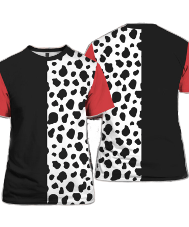 Disney T-Shirt Cruella De Vil Disney Villain Costume T-Shirt Black White Unisex Adults New Release