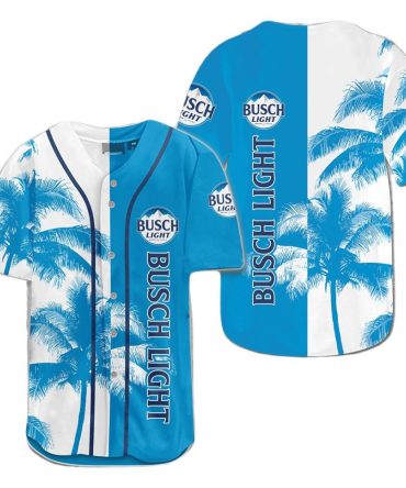 Busch Light Palm Tree Baseball Jersey – Cool Blue Summer Vibe