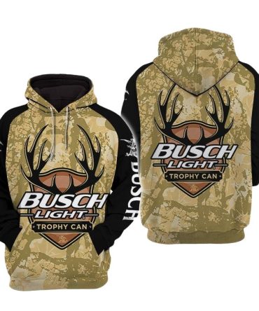 Busch Light Hoodie Busch Light Trophy Can Skeleton Hoodie Yellow Unisex
