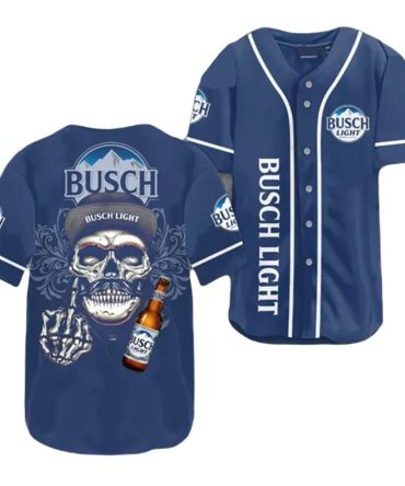 Busch Light Skull Baseball Jersey – Unique Graphic Tee For Beer Lovers