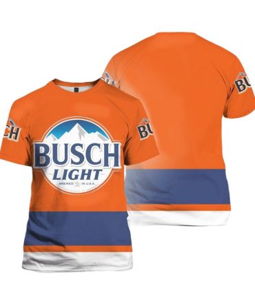 Busch Light T-Shirt Busch Light Logo Plain Style T-Shirt Orange Unisex