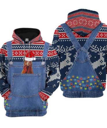 Chicken Hoodie Chicken Christmas Knitting Pattern Hoodie Blue Unisex