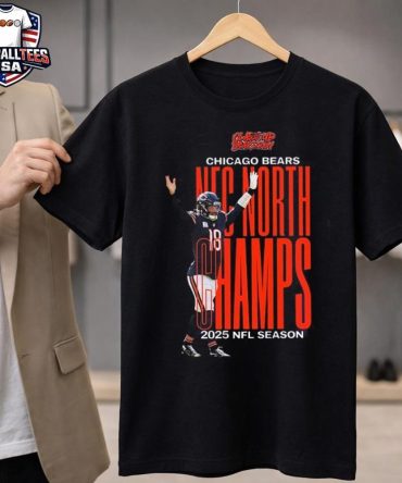 Caleb Williams Chicago Bears Nfc North Champions Nfl 2025 Vertical Power Unisex Shirt