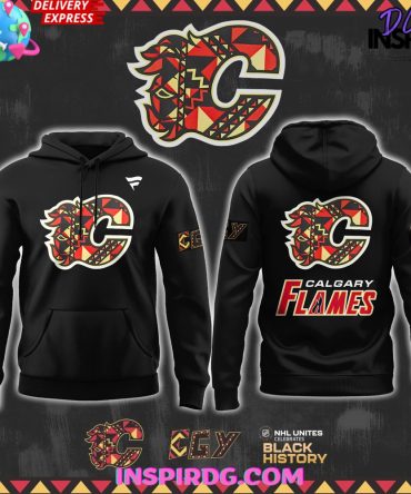 Calgary Flames Black History Month 2025 All Over Print Hoodie, 3D Hoodie