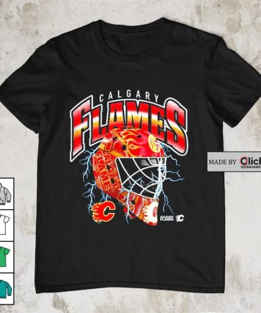 Calgary Flames Crease Lightning Helmet Shirt