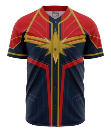 Captain Marvel Cosplay Marvel Baseball Jersey