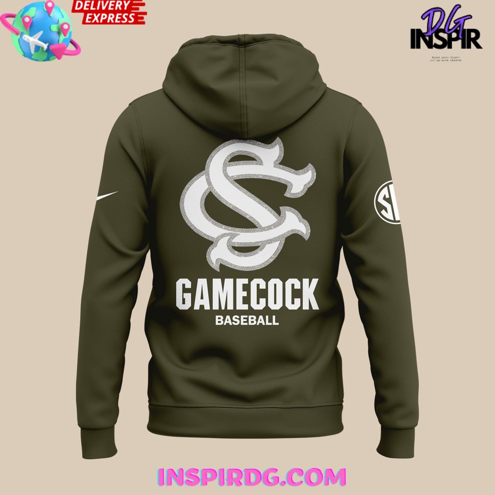 Carolina Gamecocks Baseball Military Appreciation Special Hoodie - Image 3