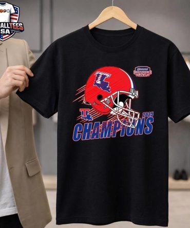 Celebrate 2025 Independence Bowl Louisiana Tech Bulldogs Football Champions 2025 Radiance Technologies Independence Bowl Helmet Shirt