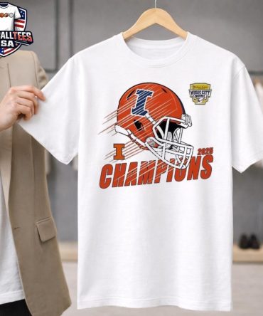 Celebrate 2025 Music City Bowl Illinois Fighting Illini Football Champions 2025 Liberty Mutual Music City Bowl Helmet Shirt