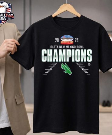 Celebrates North Texas Mean Green Football 2025 Champions Isleta New Mexico Bowl Logo Unisex Shirt