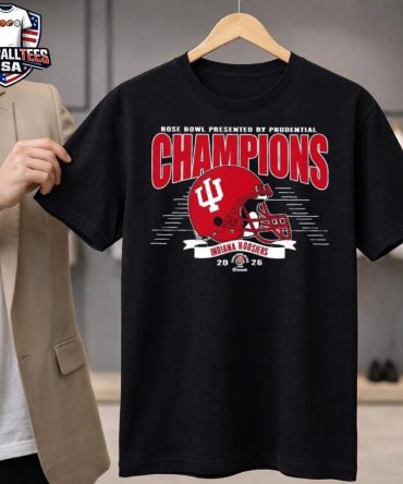 Cfb Quarter Final Champions Indiana Hoosiers Football Champions 2026 Rose Bowl Presented Helmet Unisex Shirt