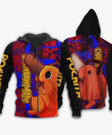 Chainsaw Man Zip Hoodie Chainsaw Man Pochita Zip Hoodie Colorful Unisex