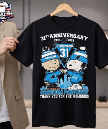 Charlie Brown And Snoopy X Carolina Panthers 31Th Anniversary 1995-2026 Thank You For The Memories Unisex Shirt