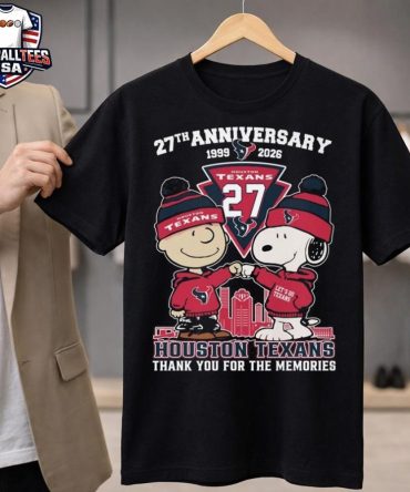 Charlie Brown And Snoopy X Houston Texans 27Th Anniversary 1999-2026 Thank You For The Memories Unisex Shirt