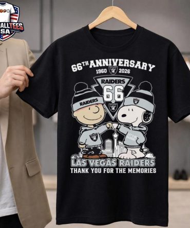 Charlie Browns And Snoopy X Las Vegas Raiders 66Th Anniversary 1960-2026 Thank You For The Memories Unisex Shirt