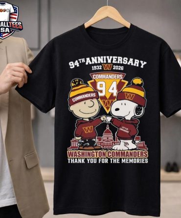Charlie Browns And Snoopy X Washington Commanders 94Th Anniversary 1932-2026 Thank You For The Memories Unisex Shirt