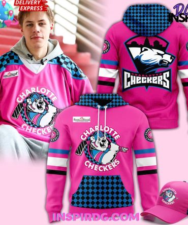 Charlotte Checkers Neon Night 2025 All Over Print Hoodie, 3D Hoodie