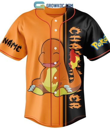Cool Charmander Pokémon Baseball Jersey – Customizable Name, Unisex Fit