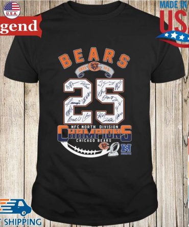 Chicago Bears 2025 11-5 Nfc North Division Champions Signatures T-Shirt