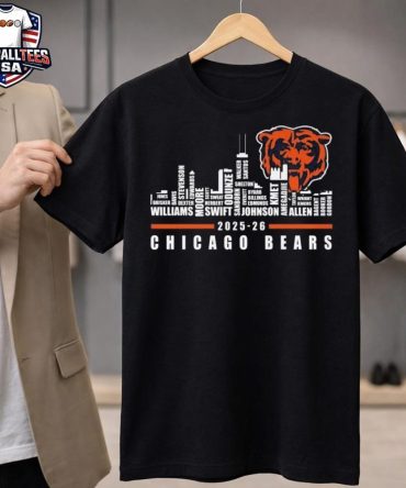 Chicago Bears 2025-26 Skyline Names Logo Unisex Shirt
