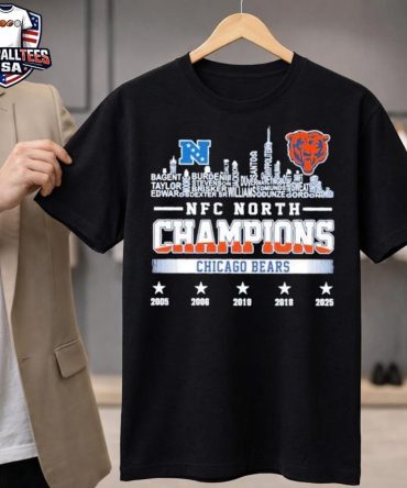 Chicago Bears 2025 Nfc North Champions 5 Time City Skyline Unisex Shirt