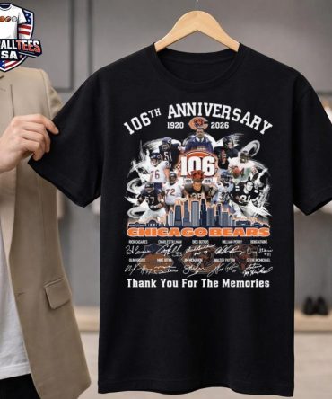 Chicago Bears Skyline 106Th Anniversary 1920-2026 Players Signatures Thank You For The Memories Unisex Shirt