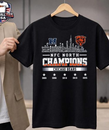 Chicago Bears Skyline Names 2025 Nfc North Champions 2005-2025 Unisex Shirt