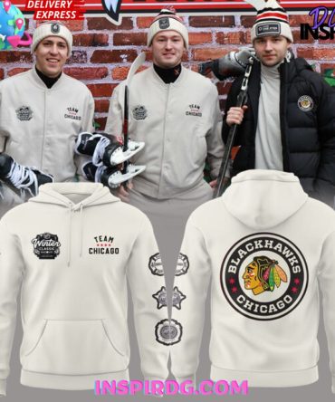 Chicago Blackhawks Winter Classic 2025 Cream All Over Print Hoodie, 3D Hoodie