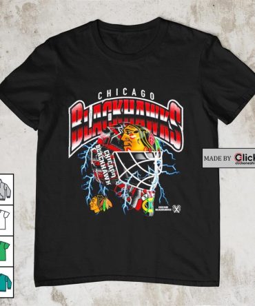 Chicago Blackhawks Crease Lightning Helmet Shirt