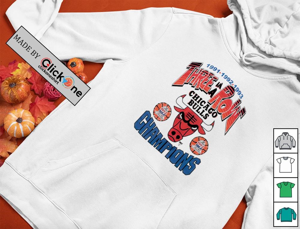 Chicago Bulls 1991 1992 1993 Three In A Row The 1993 Nba Finals Retro Shirt - Image 2