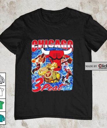 Chicago Bulls 3 Peat X2 Championship Gold Rings Shirt