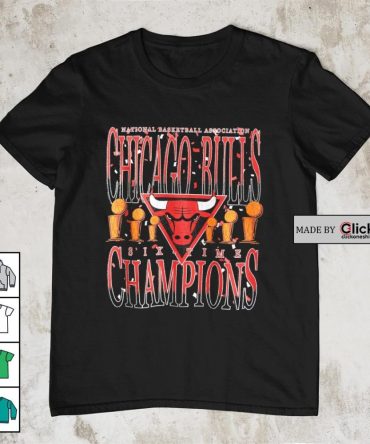Chicago Bulls Six Time Champions National Basketball Association Retro Shirt