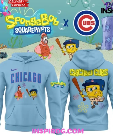 Chicago Cubs X Spongebob Squarepants 2025 All Over Print Hoodie