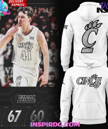 Cincinnati Bearcats Basketball Ice White Cincy 2025 All Over Print Hoodie, 3D Hoodie
