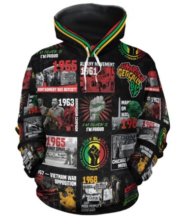 Africa American Hoodie Civil Rights Movement Poster Art Hoodie Colorful Unisex
