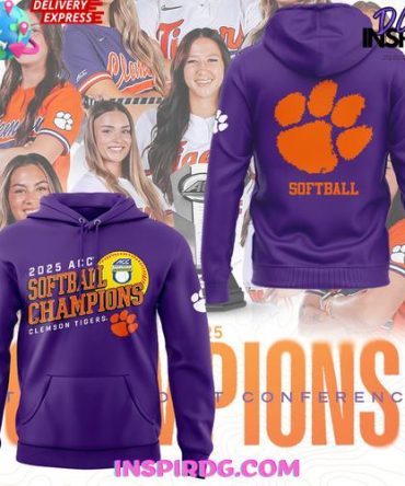 Clemson Tigers 2025 Acc Softball Champions Limited All Over Print Hoodie