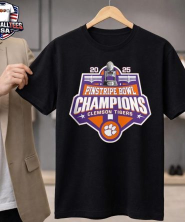 Clemson Tigers 2025 Pinstripe Bowl Champions Trophy Unisex Shirt
